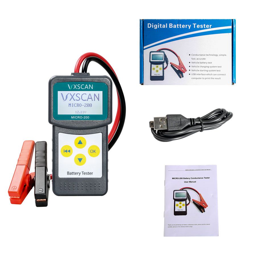 Probador / analizador de baterías automotrices de 12 voltios micro - 200