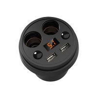 Car Cup Charger 3.1A USB HUB Cup Holder Adapter Cigarette Lighter Splitter Mobile Phone Chargers With Voltage LED Display