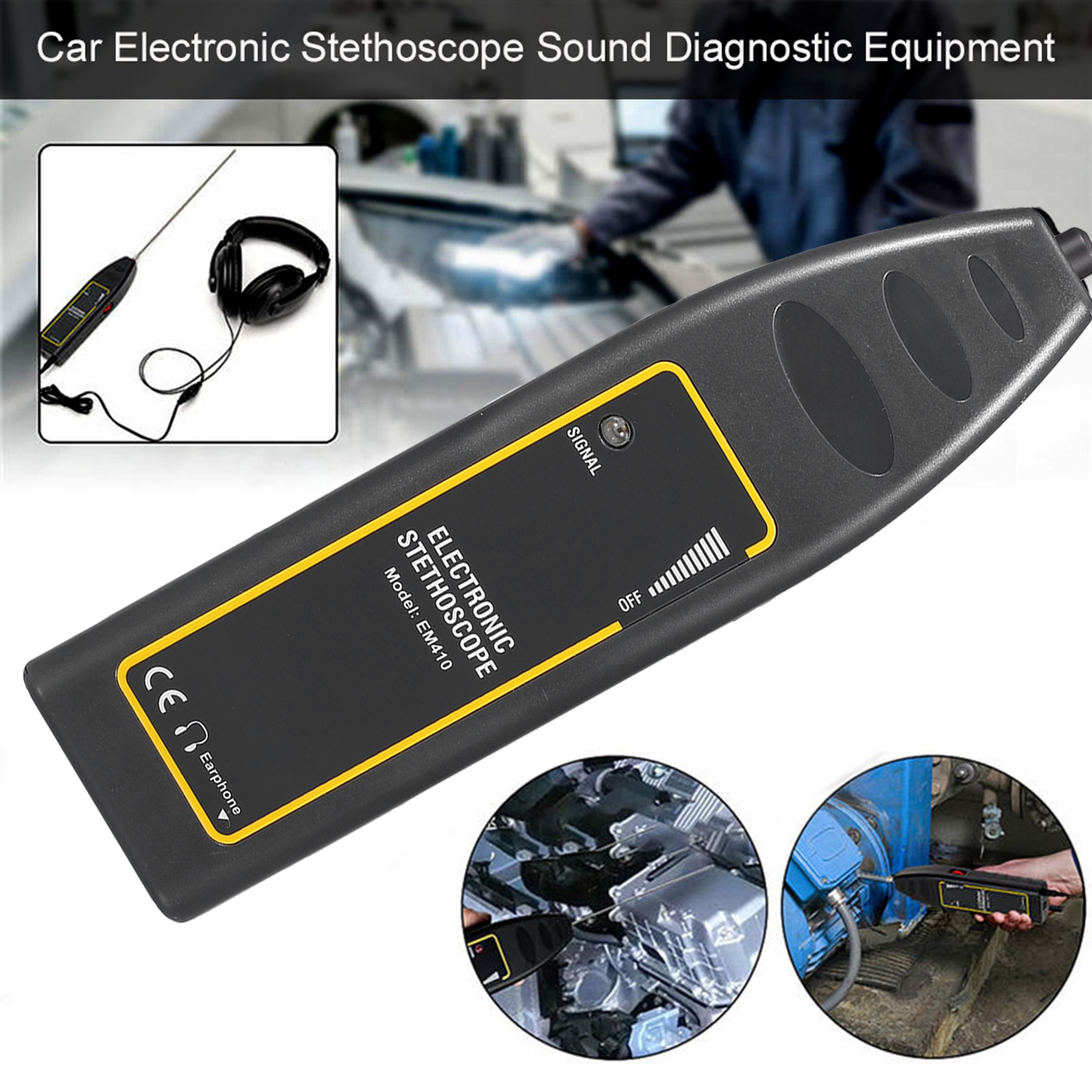Car Electronic Stethoscope Sound Diagnostic Equipment Engine Repair Tool Abnormal Sound Detector Car Noise Finder