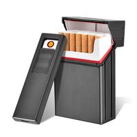 Cc035a nueva caja de cigarrillos metálica extraíble con encendedor electrónico recargable USB