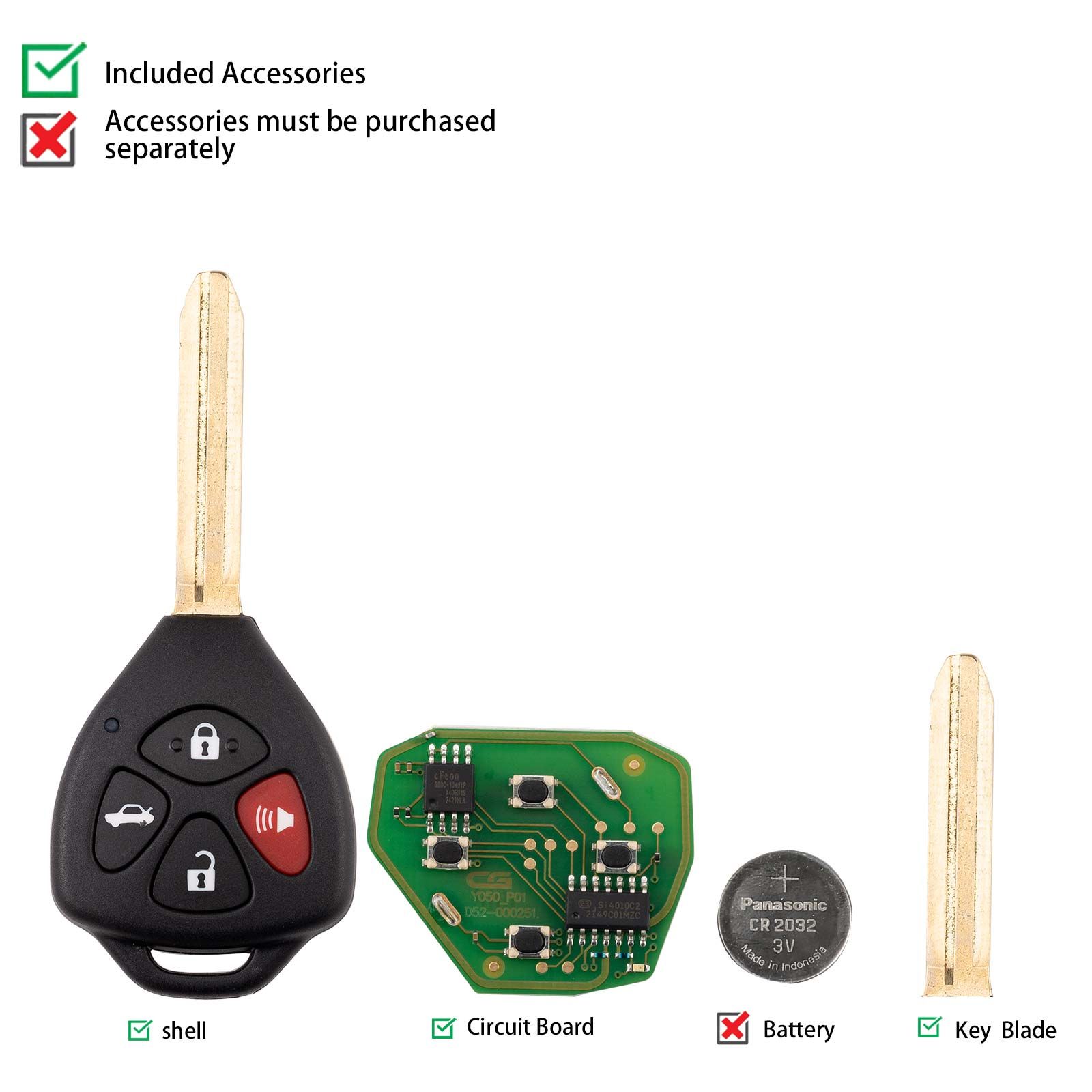 CG A05-3+1 TOYO.TA(3+1) 4 Buttons Wire Remote Used with CGDI K2 Remote Key Programmer 5pcs/lot