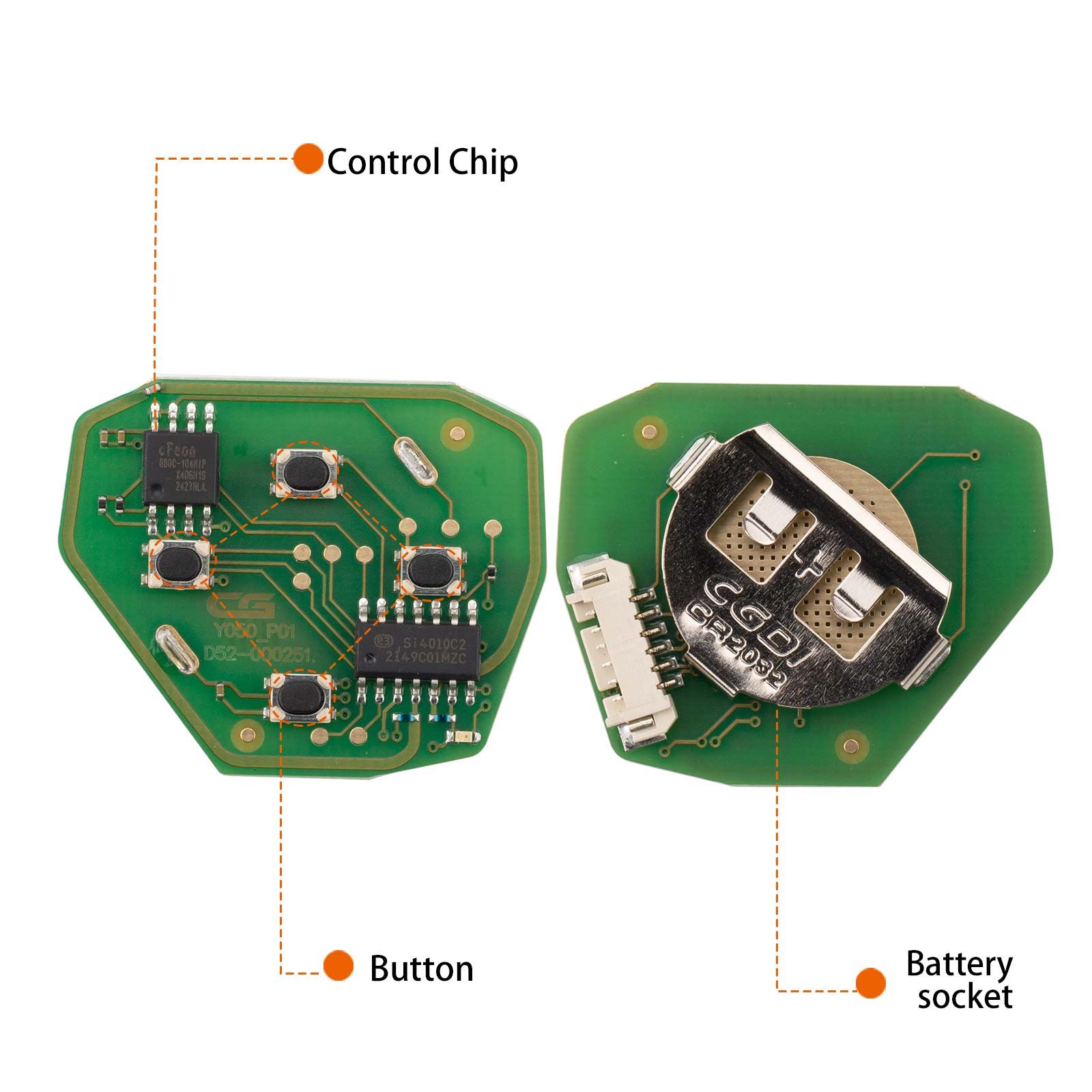 CG A05-3+1 TOYO.TA(3+1) 4 Buttons Wire Remote Used with CGDI K2 Remote Key Programmer 5pcs/lot