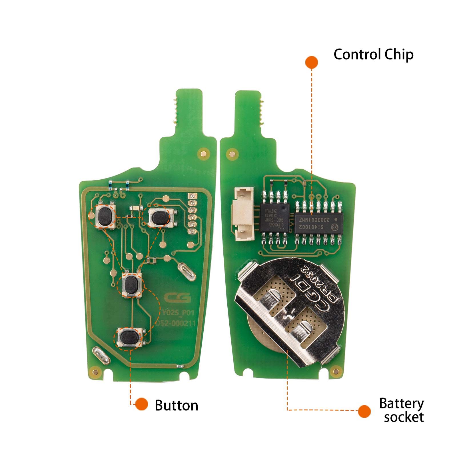 CG A22-3+1 BUI.C New Style (Flip-4BTN) 4 Buttons Wire Remote Used with CGDI K2 Key Programmer 5pcs/lot