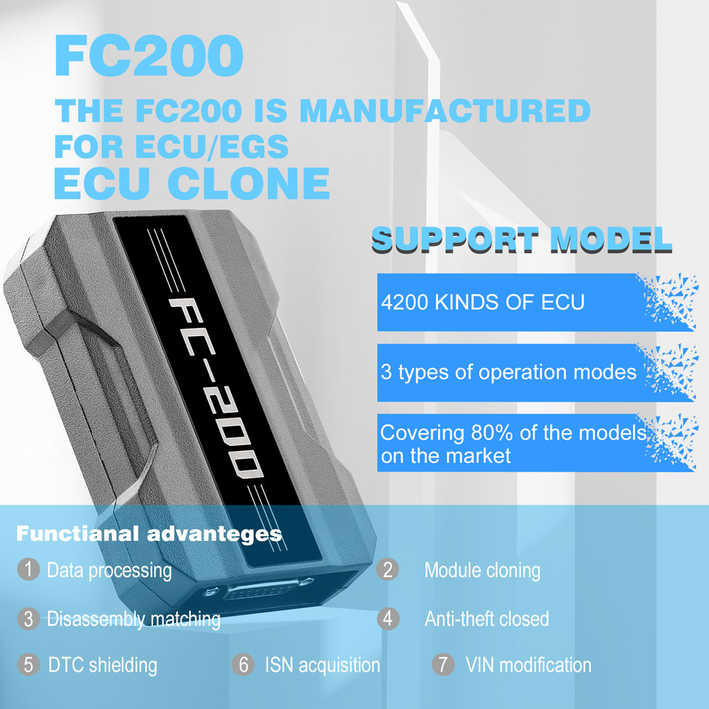 V1.1.4.0 CG FC200 ECU Programmer Full Version Support 4200 ECUs and 3 Operating Modes Upgrade of AT200
