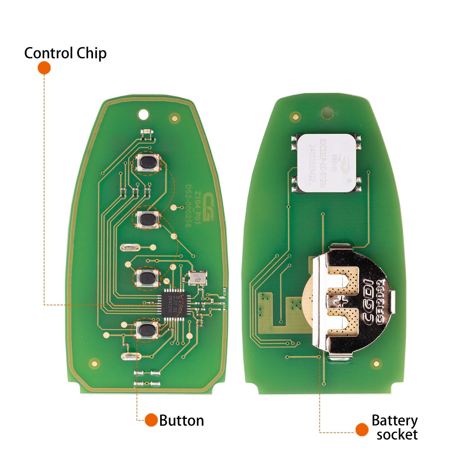 CG ZA21-4 FU.T(17.4-BTN) FOR.D 4 Buttons Smart Remote Used with CGDI K2 Remote Key Programmer 5pcs/lot