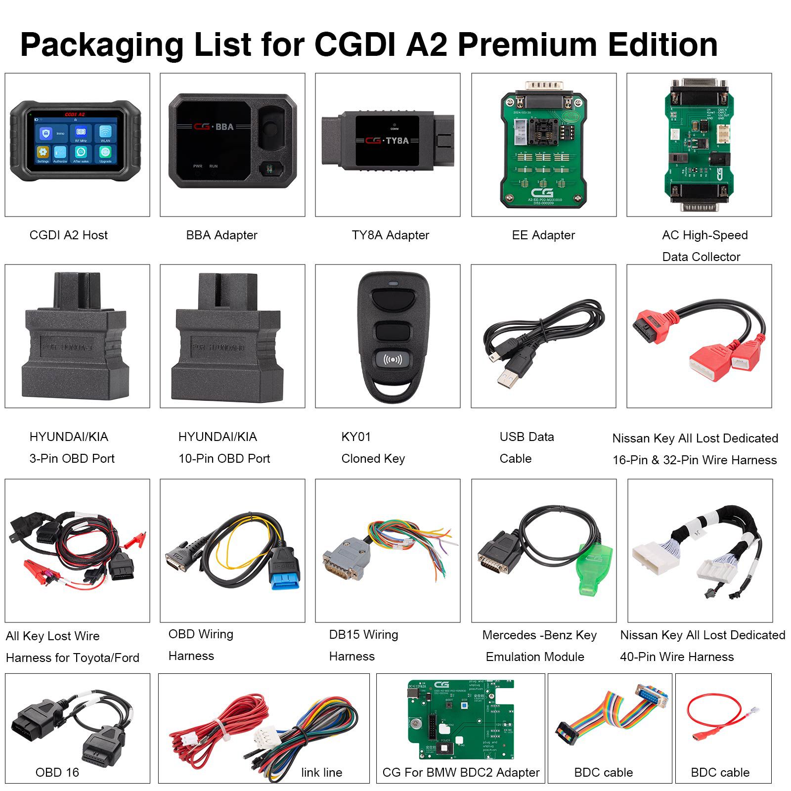 CGDI A2 Key Programmer with BMW and Benz Authorization for BMW BDC2 Key Programming / EIS/ Password Calculation/ Read and Write Key/ Generate Key File