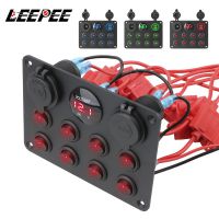 12 - 24V 8 filas de enchufe de encendedor de cigarrillos doble USB camión RV camión ATV UTV camping car interruptor de encendido