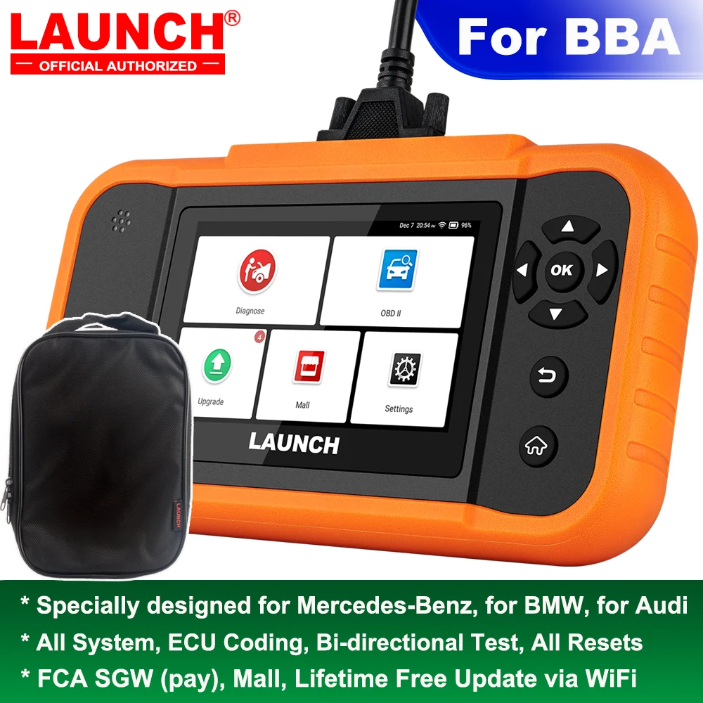 LAUNCH X431 Creader Elite 2.0 BBA ECU Coding Active Test for BMW for Benz for Audi Car Diagnostic Tool obd scanner Lifetime Free