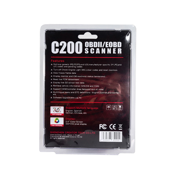 Creator C200 OBDII/EOBD 코드 리더기