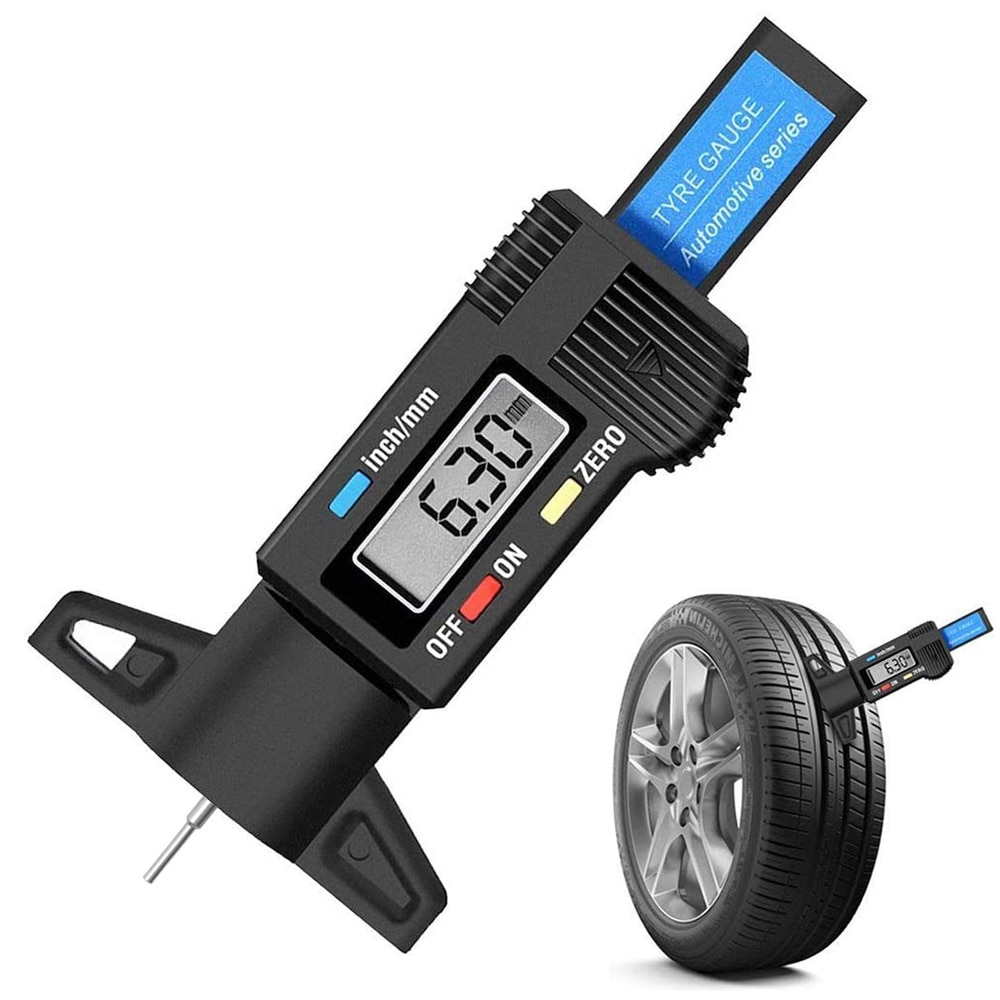 Truck Car Digital LCD Display Tyre Tire Tread Depth Gauge Measurer Caliper