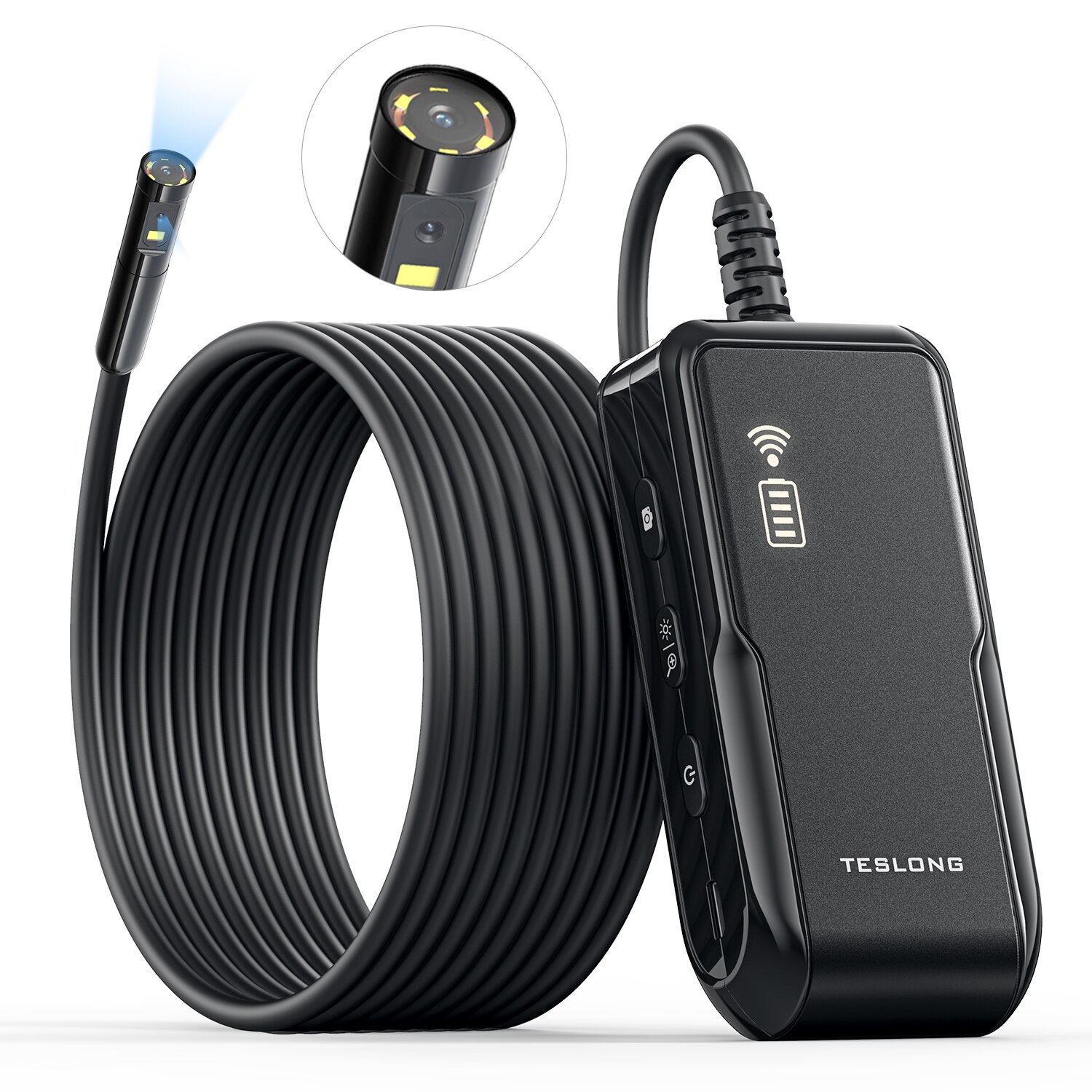 Dual Lens Wireless Endoscope 0.28In Dia 1080P Bore Scope Inspection Camera for Android and iOS