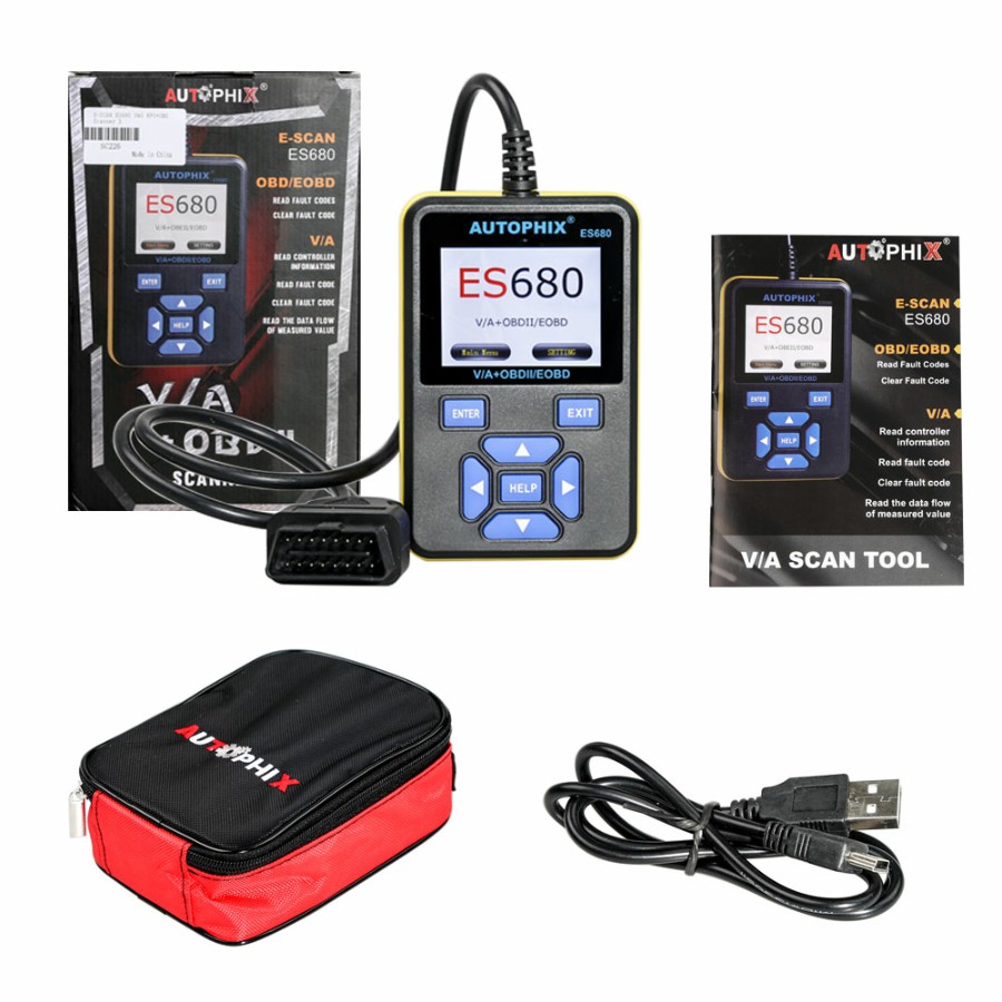 AUTOPHIX E-SCAN ES680 VAG RPO+OBD 스캐너 다국어 OBDII 폭스바겐 아우디 시트 스코다 제다 골프용