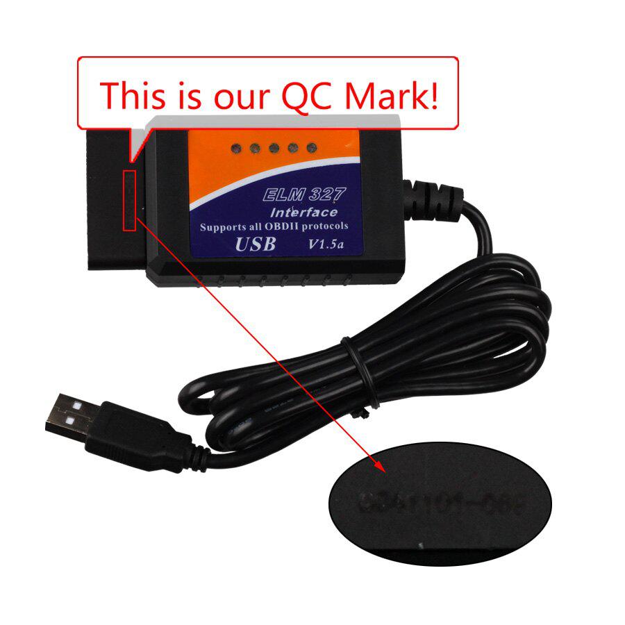 ELM327 V1.5 플라스틱 OBDII EOBD CANBUS 스캐너, FT232RL 칩 없음