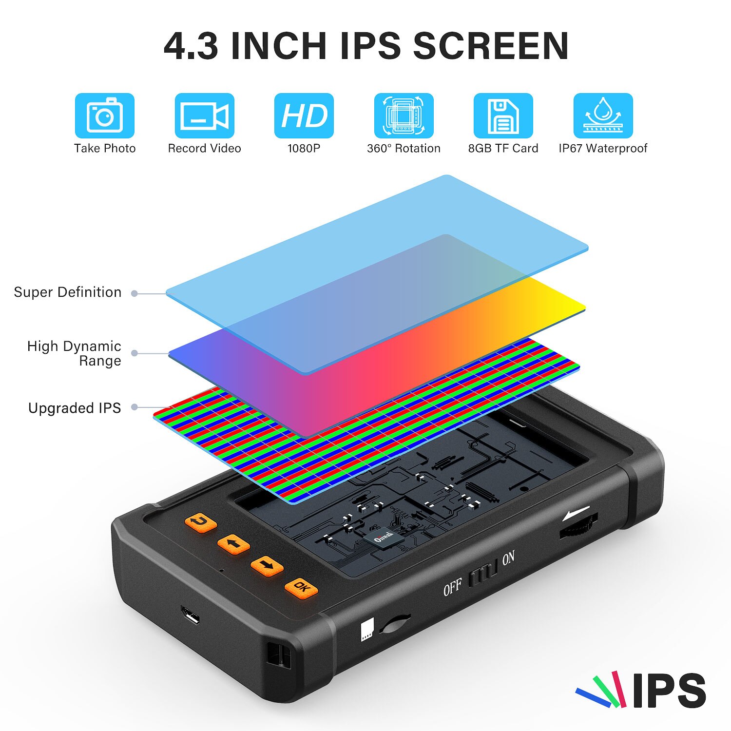 5.5mm 내시경 카메라 1080P 마이크로 카메라 내시경 5mm 듀얼 렌즈 내시경, 자동차 낚시 IP67 감시 카메라용