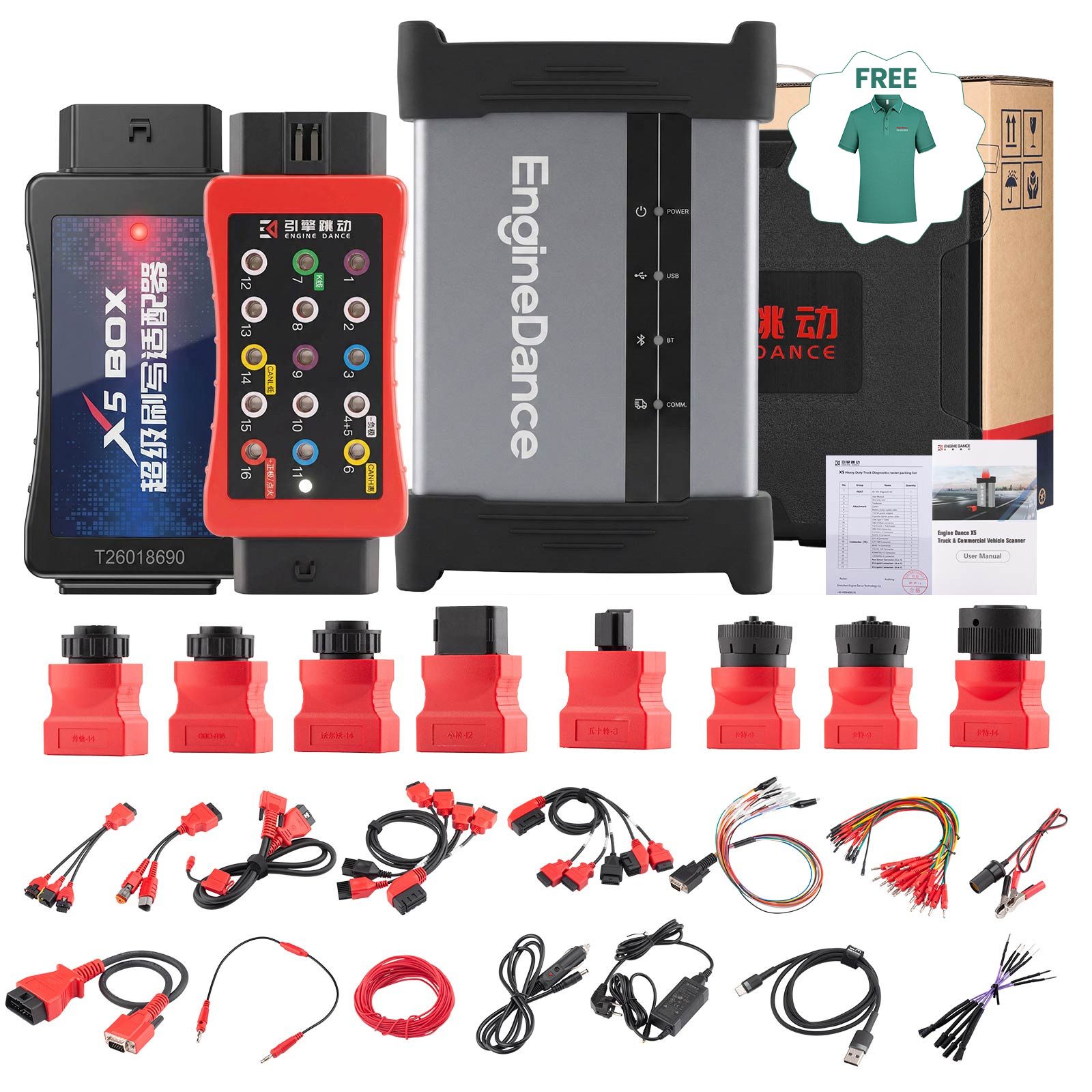 2026 EngineDance X5 2-in-1 ECU Programming &Truck Diagnostics with X5 Box Full Configuration Get Free MD1/MG1 BOOT-GLITCH Adapter