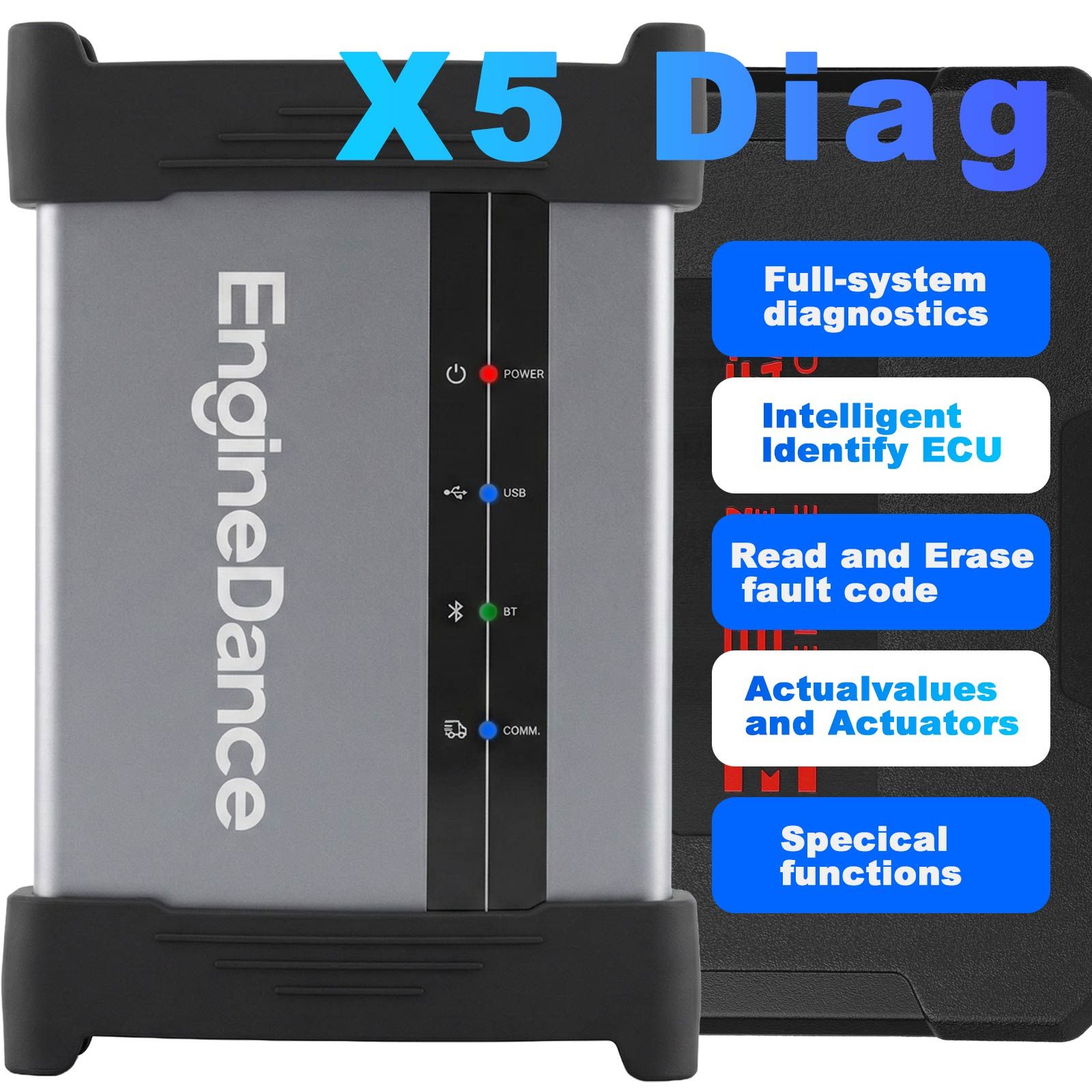 2026 EngineDance X5 2-in-1 ECU Programming &Truck Diagnostics with X5 Box Full Configuration Get Free MD1/MG1 BOOT-GLITCH Adapter