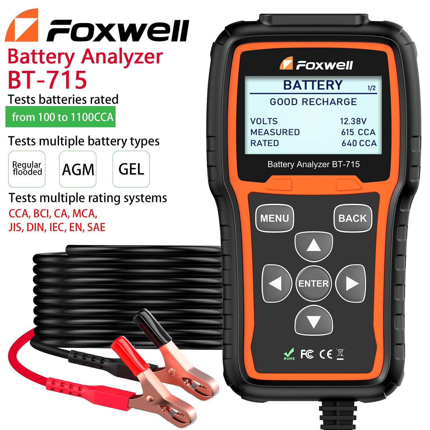 El analizador de batería foxwell BT - 715 admite la sustitución multilingüe de foxwell BT - 705