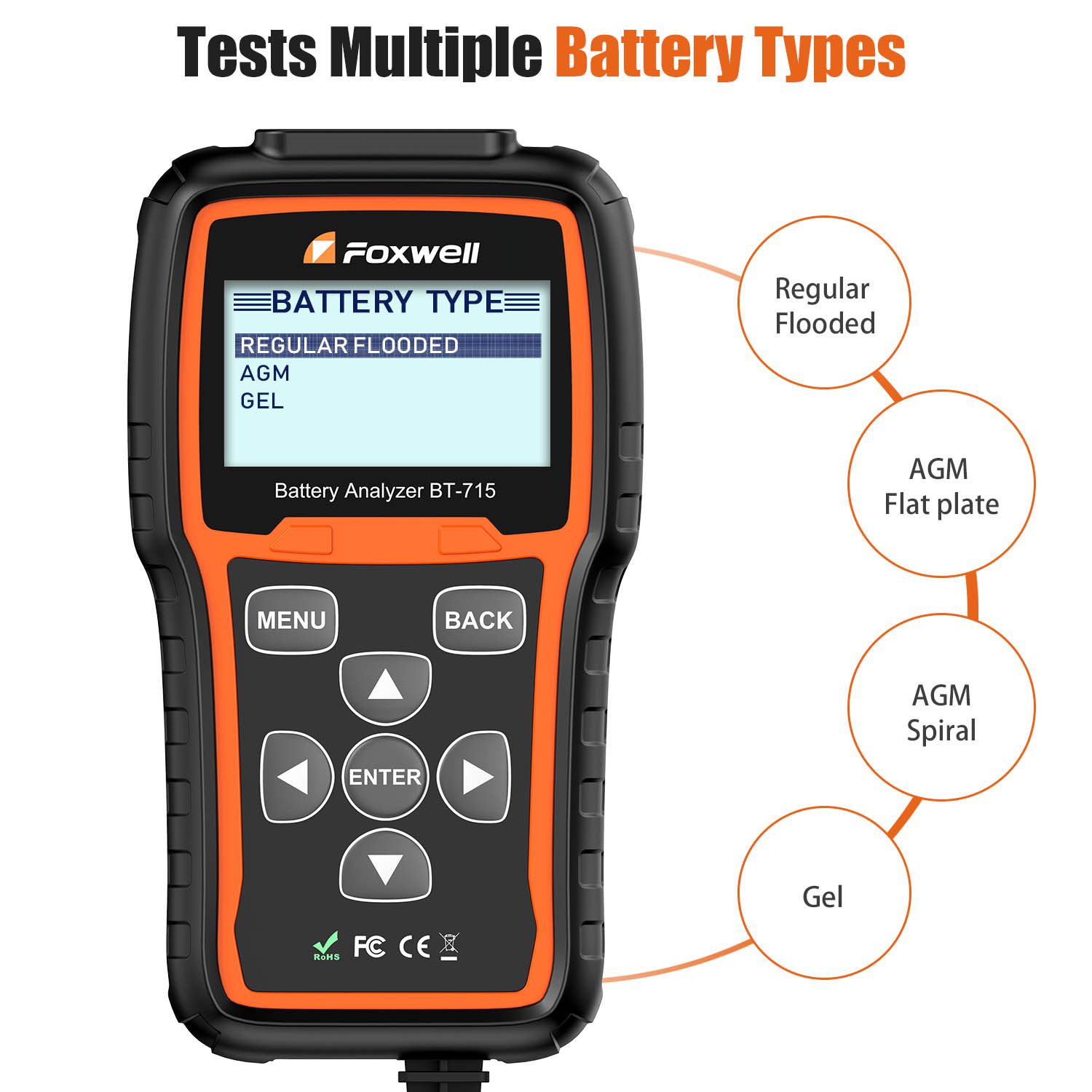 El analizador de batería foxwell BT - 715 admite la sustitución multilingüe de foxwell BT - 705