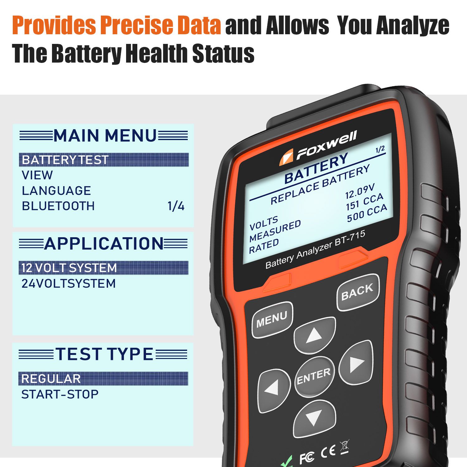 El analizador de batería foxwell BT - 715 admite la sustitución multilingüe de foxwell BT - 705