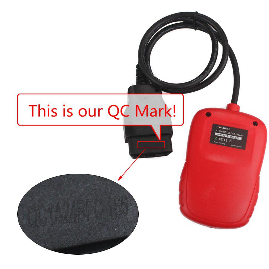 Foxwell CAN OBDII/EOBD 코드 리더기 NT200 다국어 및 업데이트 무료 수명