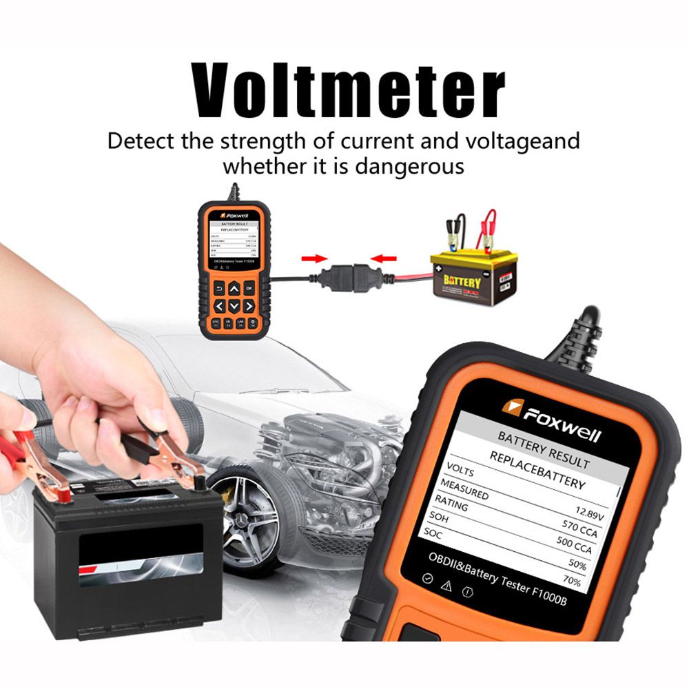 Foxwell f1000b puede OBDII / eobd Code Reader y Battery Tester en uno