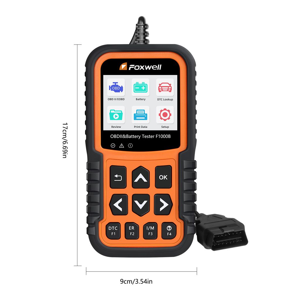 Foxwell F1000B CAN OBDII/EOBD 코드 리더기 및 배터리 테스터 2합일