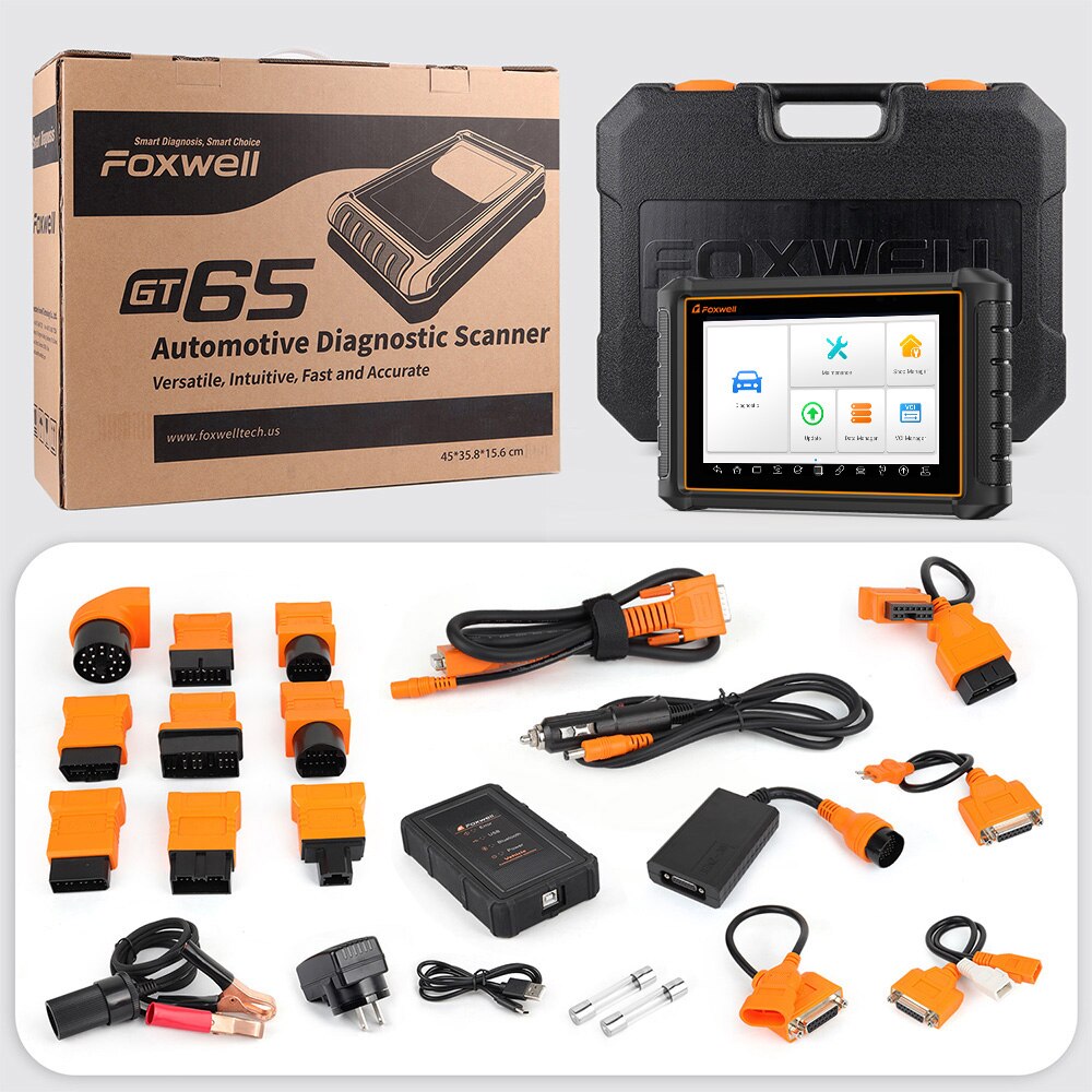 Foxwell gt65 todos los sistemas escáneres de diagnóstico obd2 todo el sistema EPB DPF TPS 24 restablece la prueba activa diagnóstico de automóviles escáneres obd2