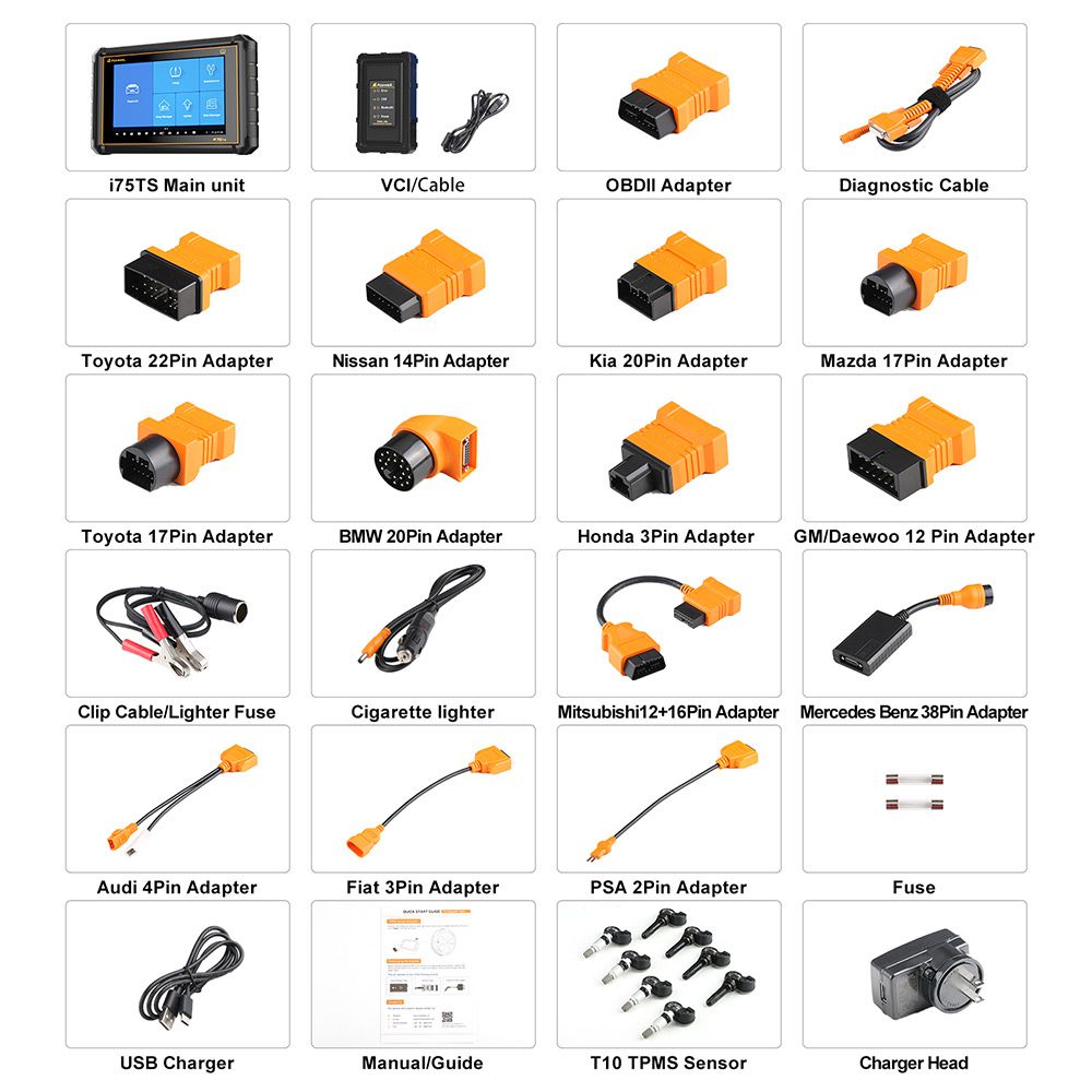 Foxwell i75TS Premier Online Programming Diagnostic Tool with 35 Service Reset Functions Support TPMS Programming