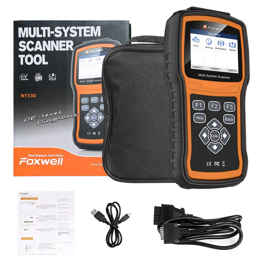 Escáner multisistema foxwell nt530 con una versión actualizada gratuita del fabricante de automóviles nt520 Pro / nt510