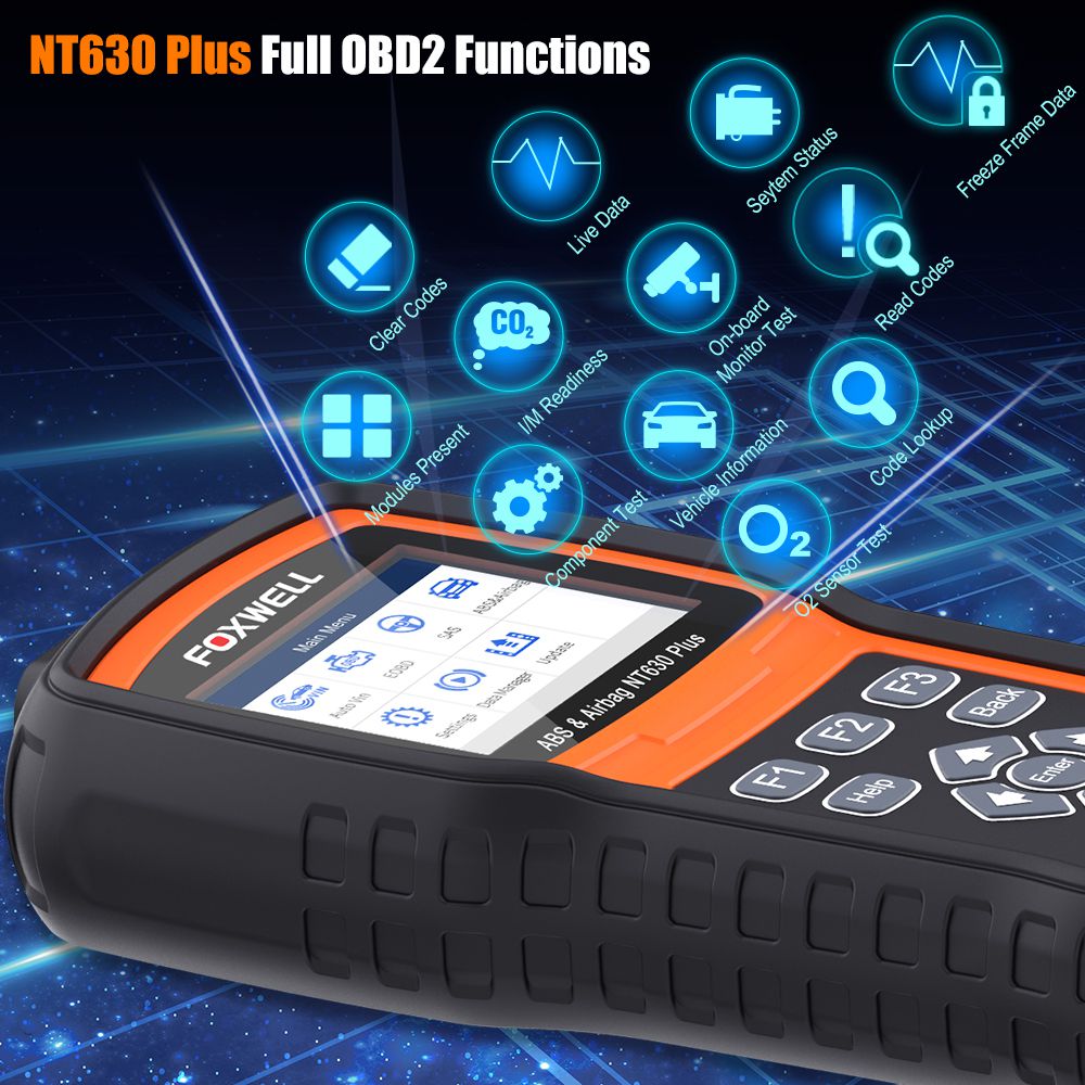 Foxwell nt630 plus obd2 herramienta de diagnóstico automotriz ABS airbag reset SAS Calibration Code Reader odb2 obd2 escáner automático