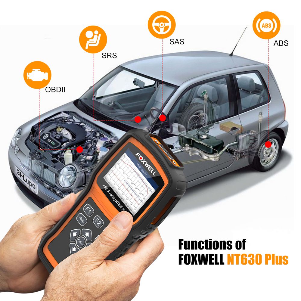 Foxwell NT630 Plus OBD2 Car Diagnostic Tool ABS Bleeding Airbag Reset SAS Calibration Code Reader ODB2 OBD2 Automotive Scanner