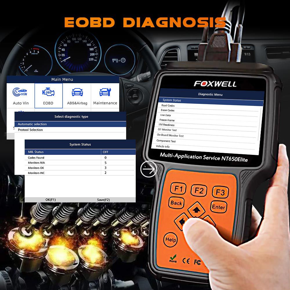 FOXWELL NT650 Elite OBD2 EOBD진단 도구 다중 응용 프로그램 재설정 수리 기능 자동차 코드 리더기 OBD2 자동차 스캐너
