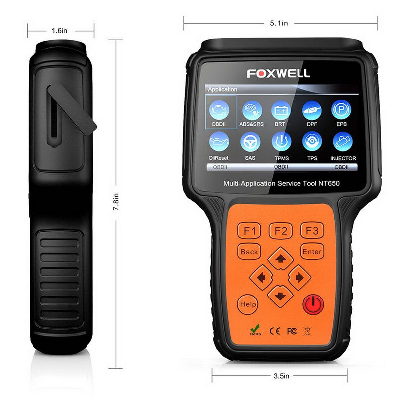 FOXWELL NT650 Elite OBD2 Automotive Scanner SAS A/F OIL BRT DPF 26+ Reset Professional OBD Auto Car Diagnostic Tool OBD2 Scanner