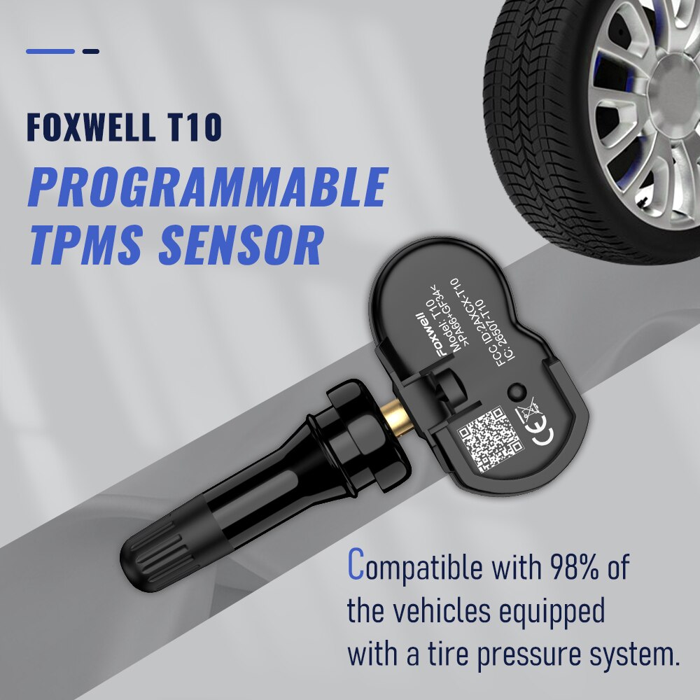 Foxwell T10 Mx-Sensor 315MHz 433MHz TPMS Sensor 타이어 압력 모니터 테스터 클론 가능 프로그래밍 가능 범용 센서 활성화