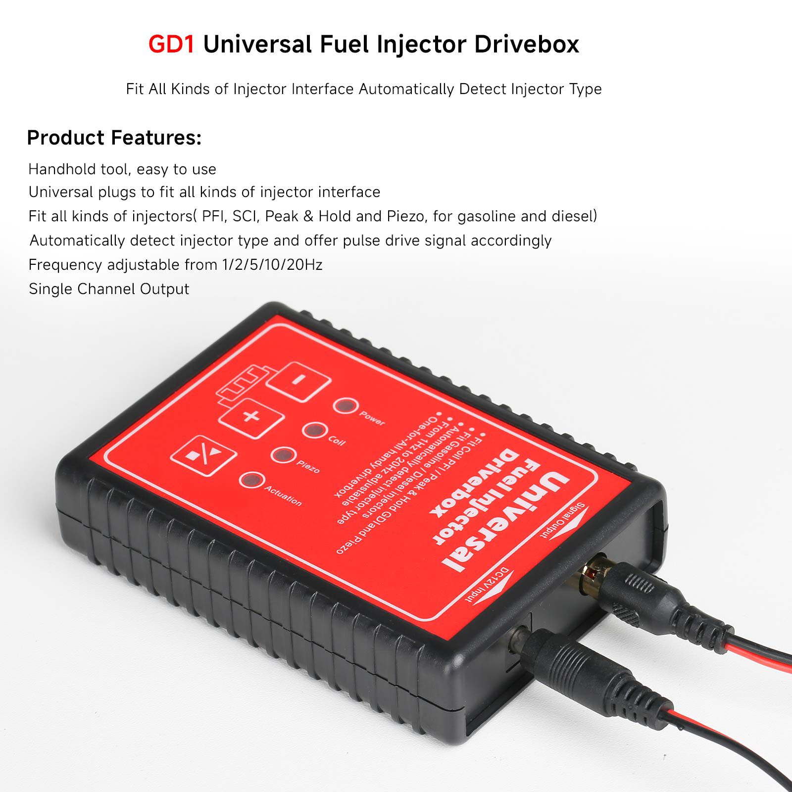 GD1 Universal Fuel Injector Drivebox Fit All Kinds of Injector Interface Automatically Detect Injector Type