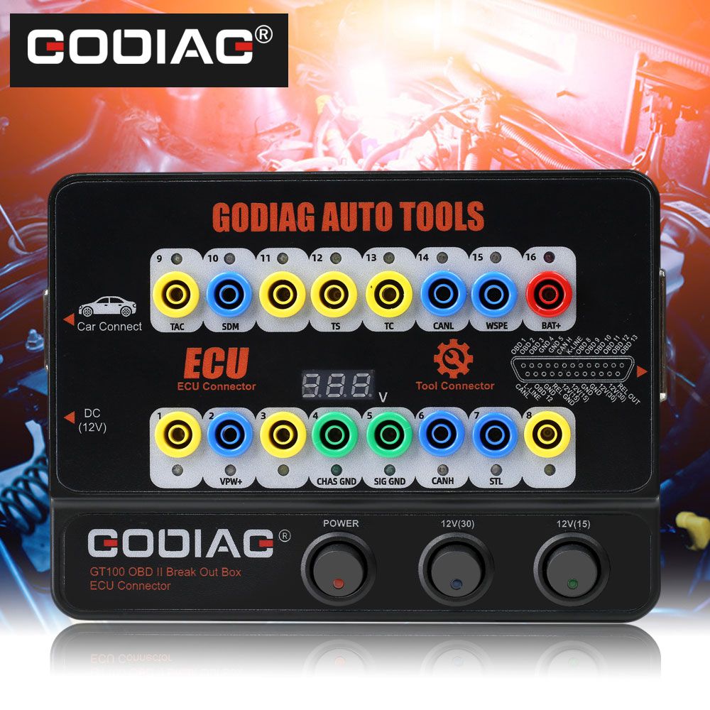 GODIAG GT100 자동 도구 OBDII 분리 상자 ECU 커넥터