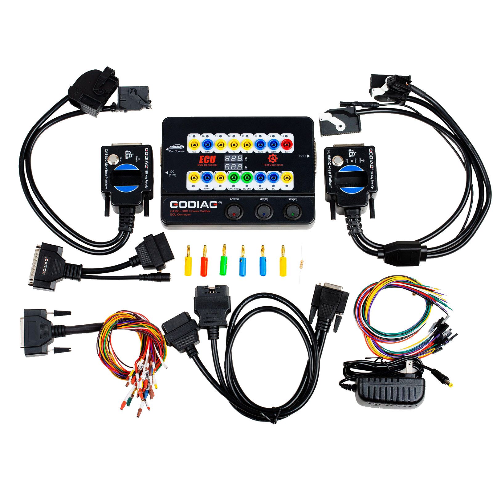 Godiag gt100 + gt100 pro caja de desconexión herramienta ecu, equipada con BMW cas4 cas4 + y Plataforma de prueba Fem bdc, soporte para la pérdida de todas las llaves