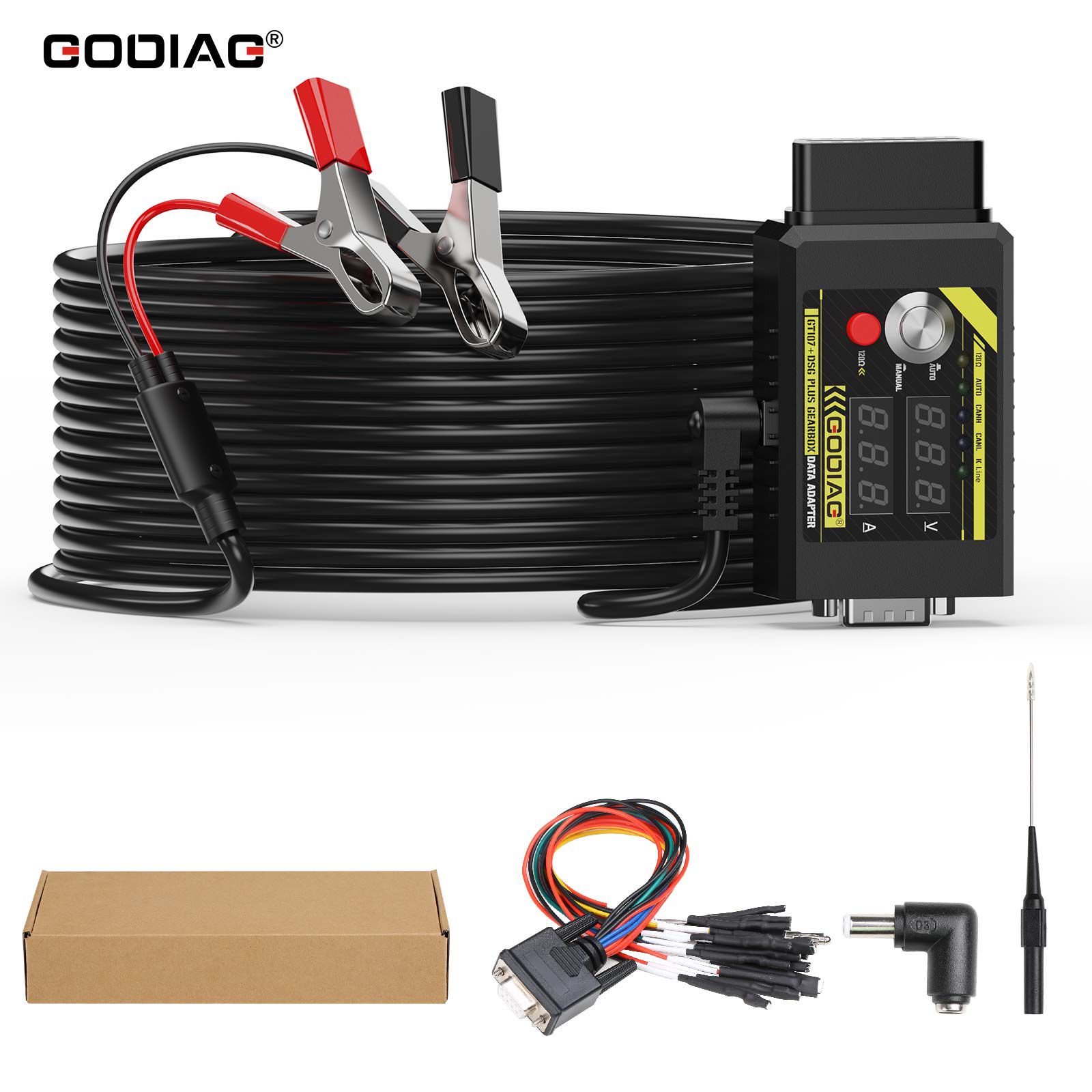 2023 Newest GODIAG GT107+ DSG Plus Gearbox Data Adapter with Voltage Current Display For DQ250 DQ200 VL381 VL300 DQ500 DL501 Benz BMW