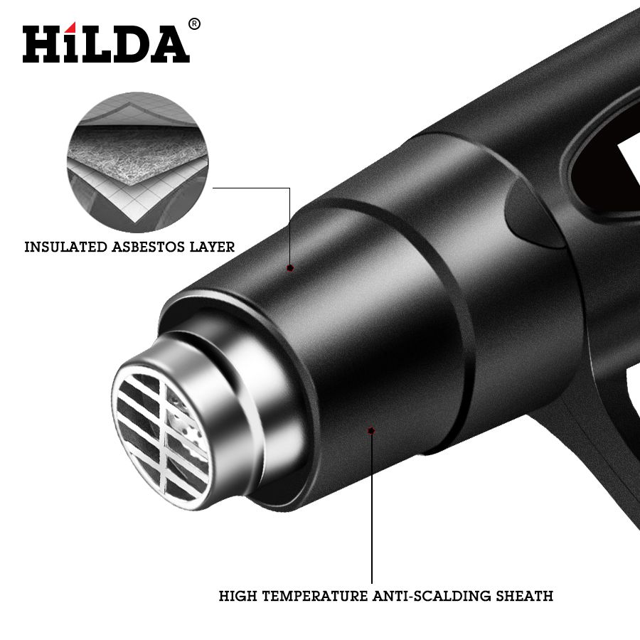 Hilda 2000w pistola de aire caliente con 2 temperaturas ajustables pistola de aire caliente eléctrica avanzada pistola de aire caliente 220V herramienta eléctrica