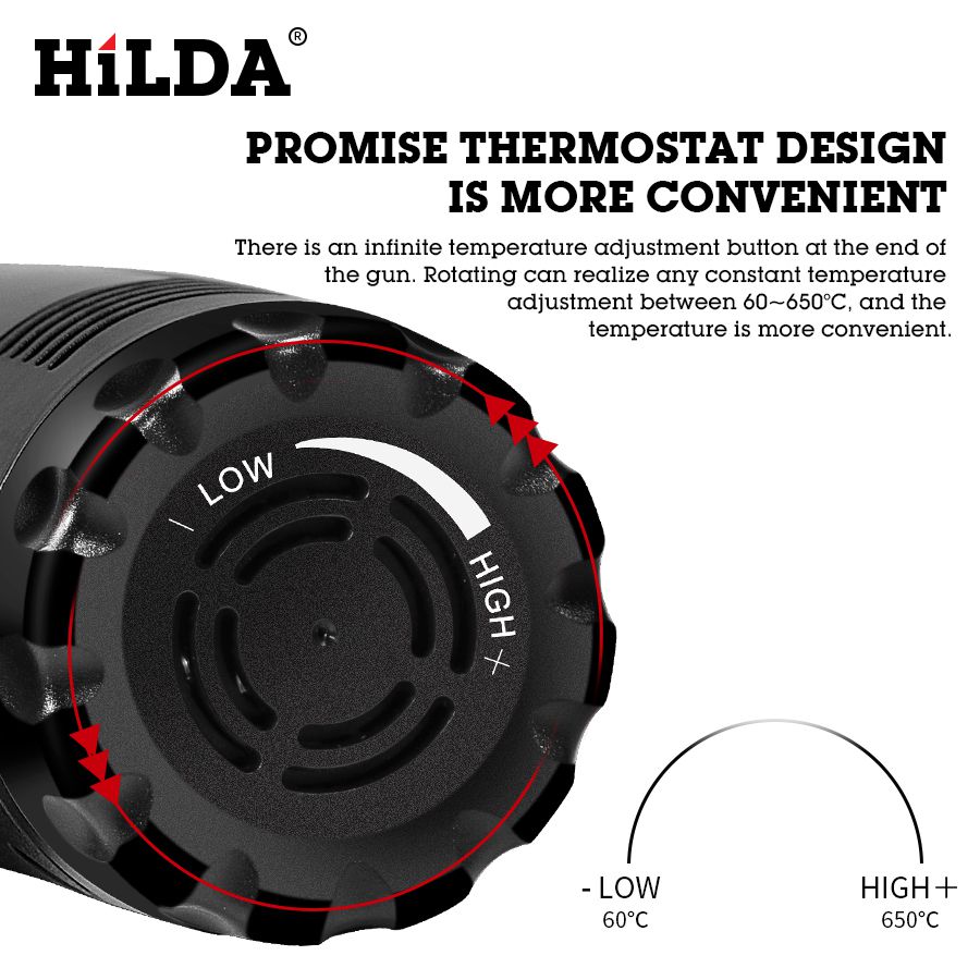 Hilda 2000w pistola de aire caliente con 2 temperaturas ajustables pistola de aire caliente eléctrica avanzada pistola de aire caliente 220V herramienta eléctrica