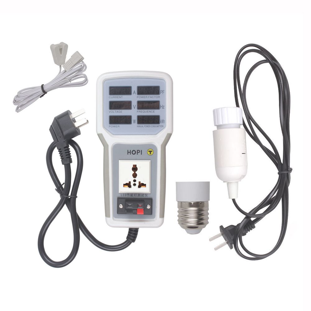 El enchufe de medición LED del analizador de potencia del medidor de potencia portátil puede medir el factor de potencia de corriente y tensión HP - 9800 eu.
