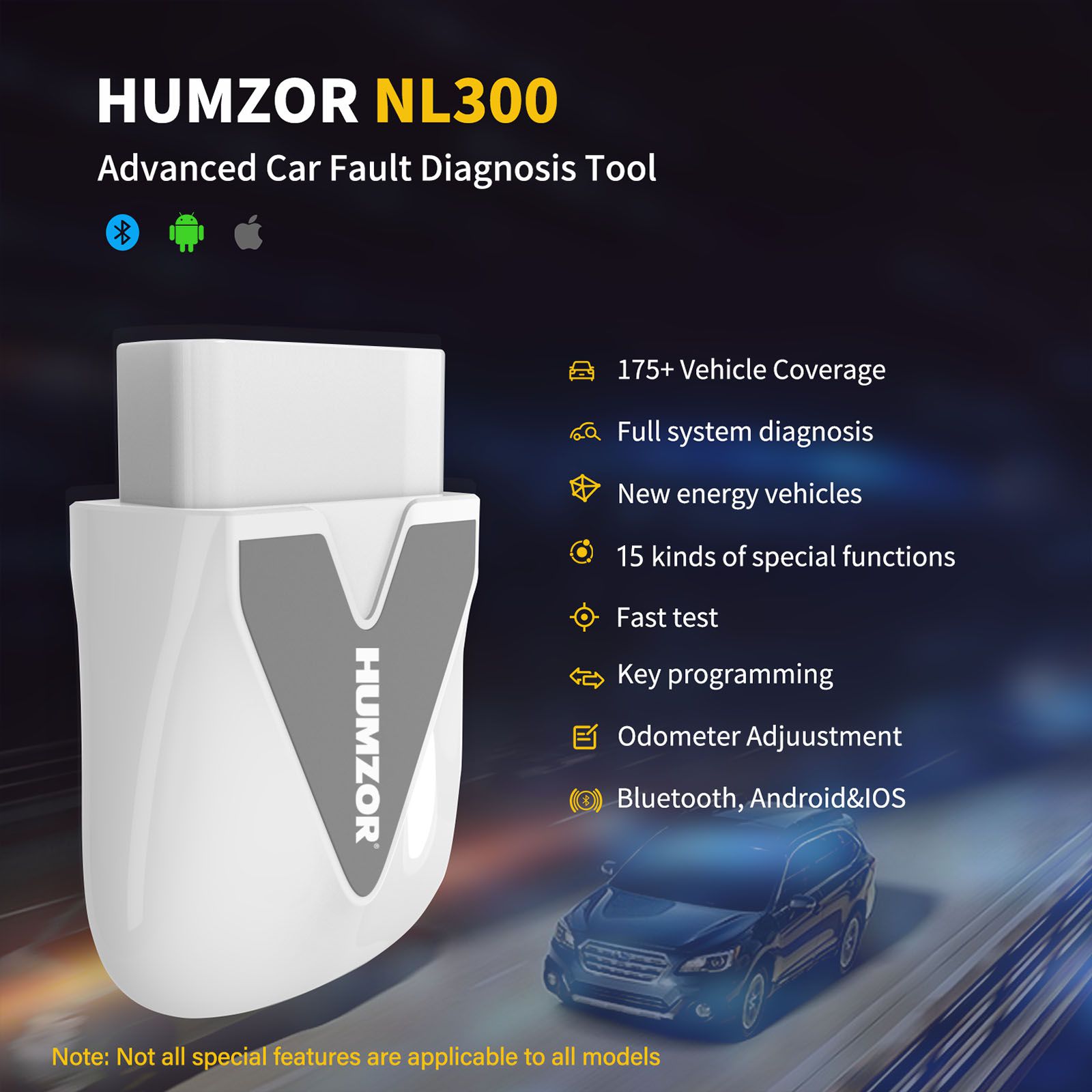 La última versión completa de humzor nexzscan nl300 en 2023, con el Lector de código obd2 de código ECU de diagnóstico OBD y actualización de software libre con función de reinicio múltiple