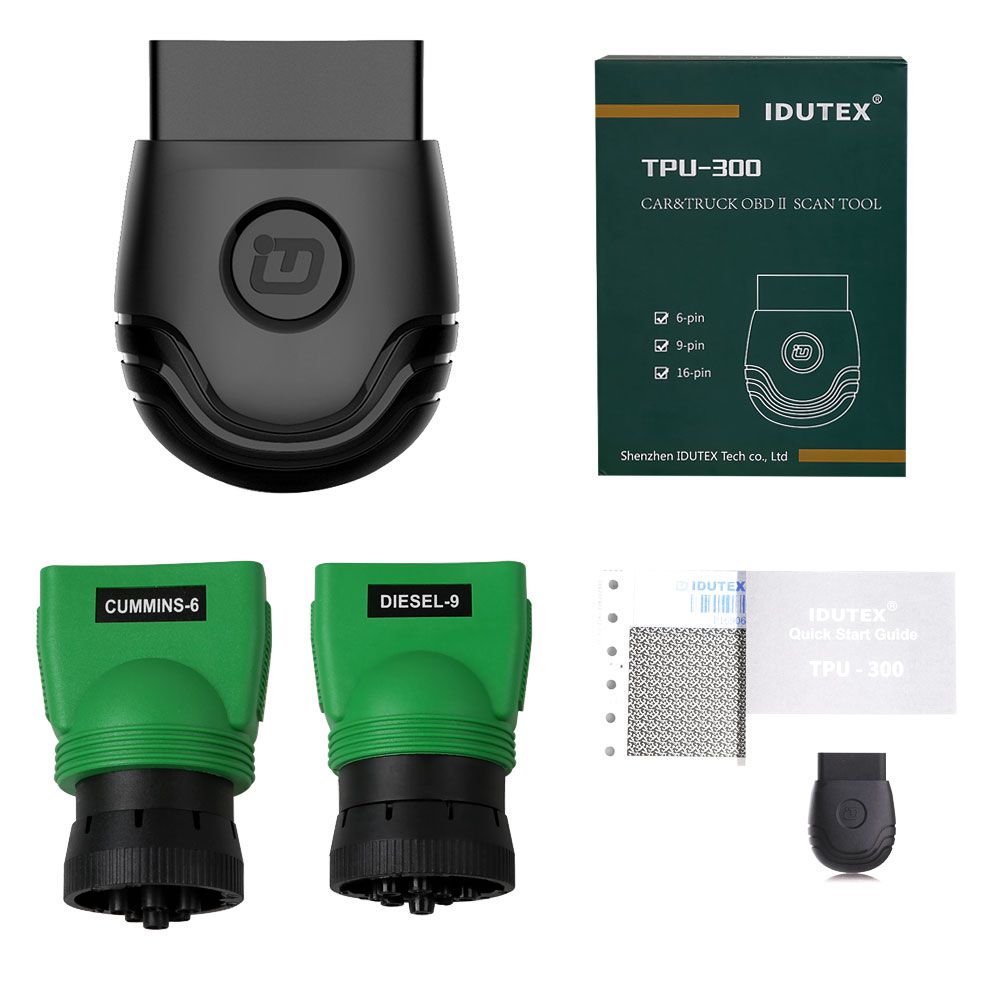 Escáneres obd2 para vehículos de pasajeros y comerciales idutex tpu300