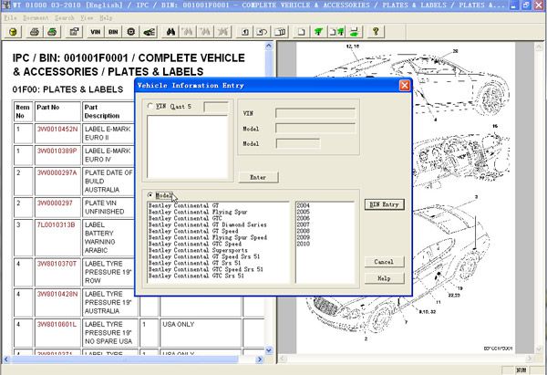 Manual de servicio del taller de mantenimiento Bentley EPC Asist etis 2010