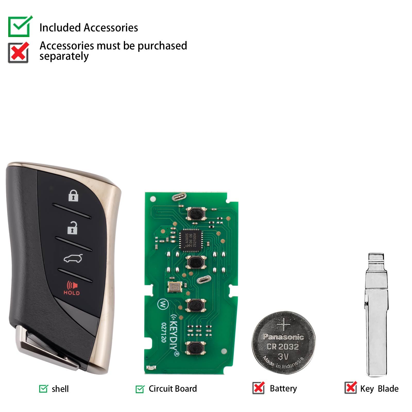 KEYDIY KD ZB42-4 Universal Smart Remote Key 3+1 Buttons for Lexus Type 5pcs/lot