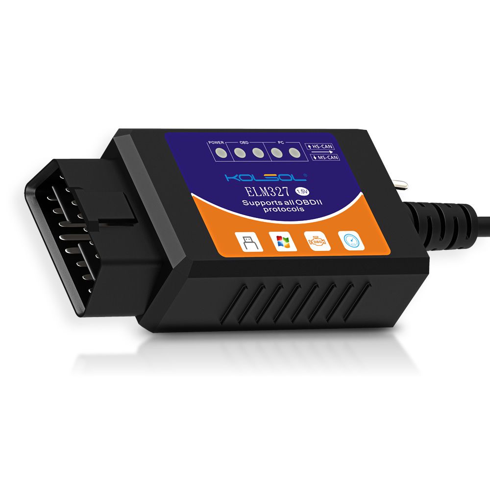 Kolsol elm327 USB v1.5, modificado conmutador para el chip Ford elmcongfig FORKAN ch340 + 25k80 HS - CAN / MS - can