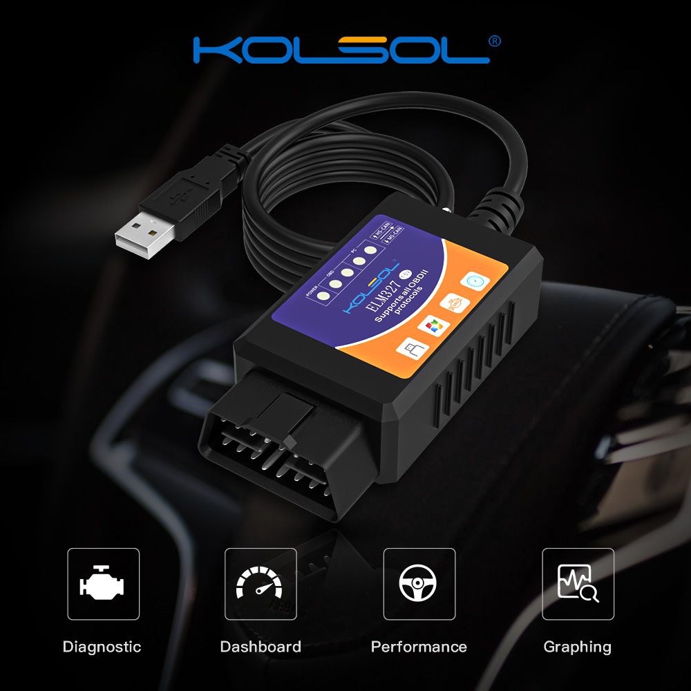 KOLSOL ELM327 USB V1.5, Ford ELMconfig Forscan CH340+25K80 칩 HS-CAN/MS-CAN용 스위치 수정
