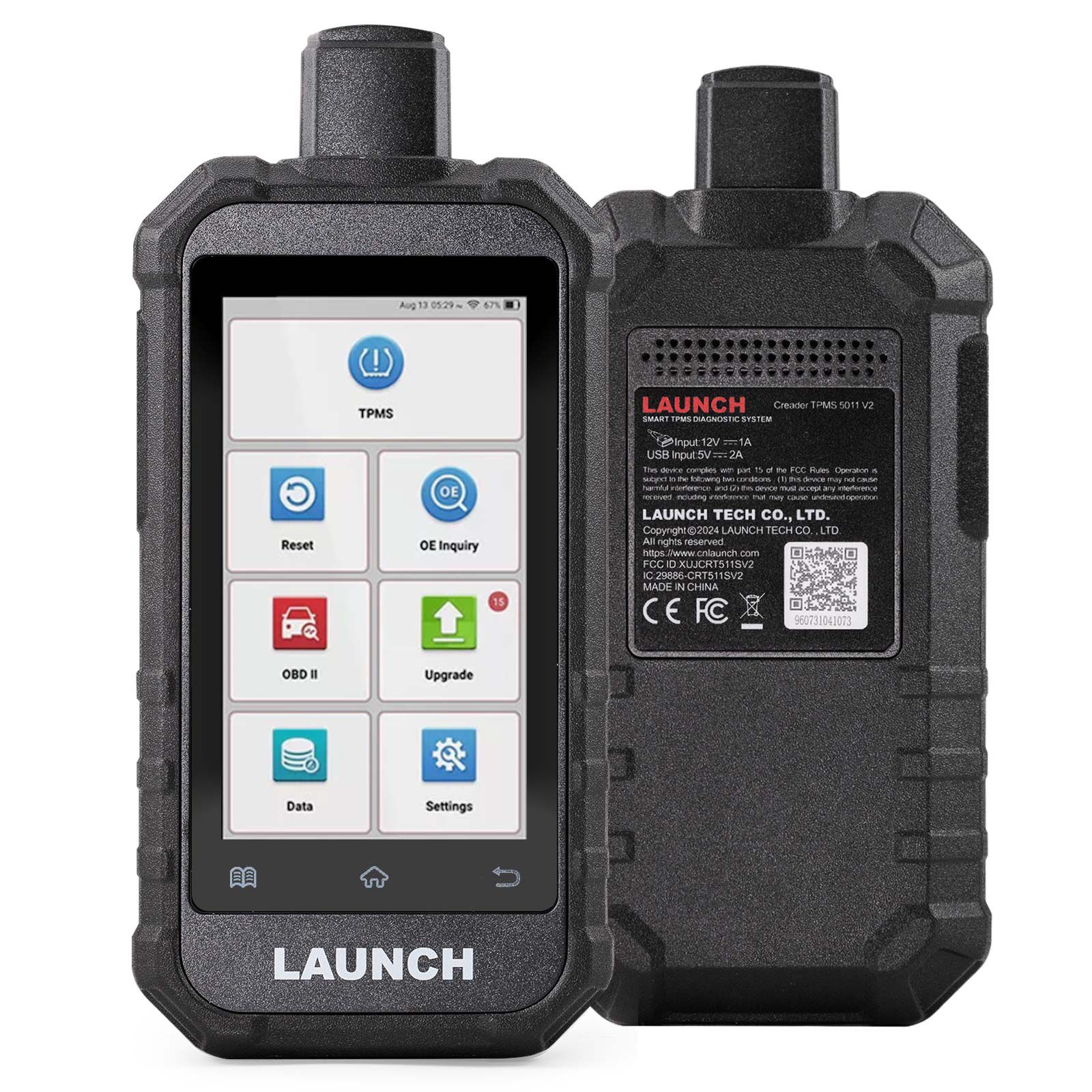 2025 LAUNCH Creader TPMS 5011 V2 TPMS Activation Diagnostic Tool WIFI Upgrade 12 Reset Functions Activate 315/433MHZ & 2.4Ghz Tire Pressure Sensors