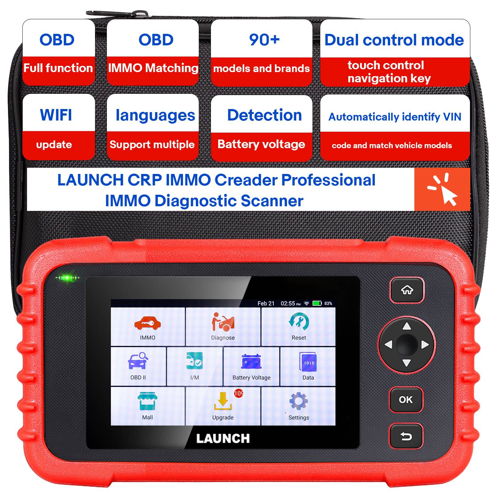 출시 CRP IMMO Creader 직업적인 IMMO 진단 스캐너 OBD IMMO 일치는 VIN 부호 Wi-Fi 업데이트를 자동으로 식별합니다
