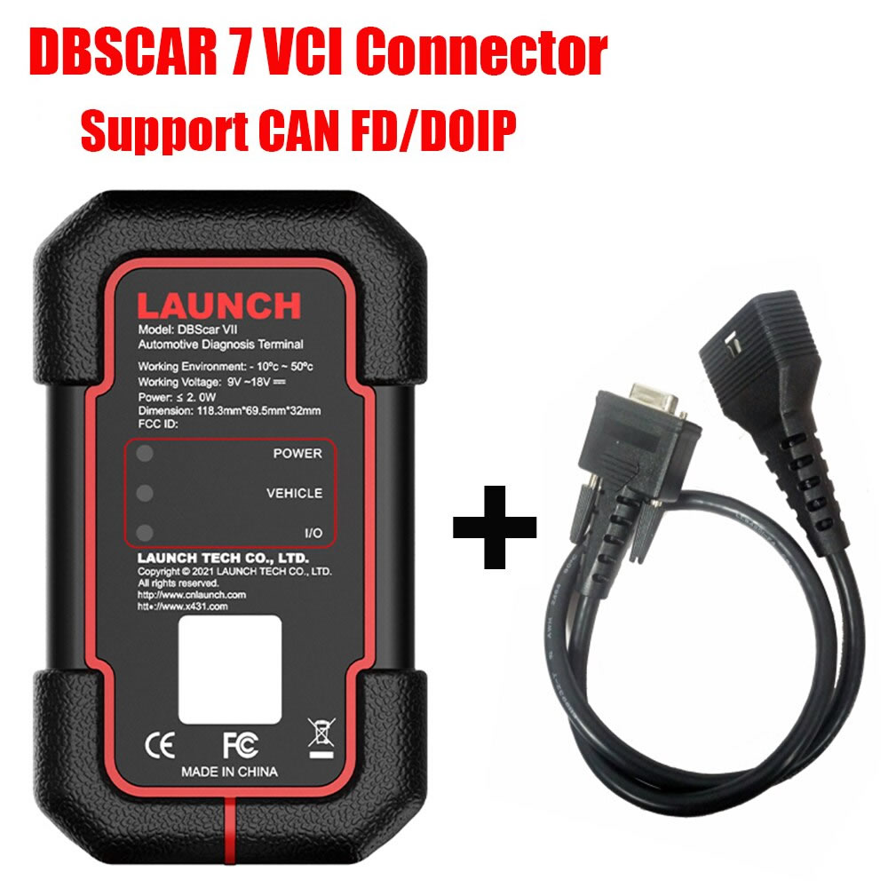 100% nuevo lanzamiento del conector Bluetooth dbscar VII dbscar 7 admite el trabajo de canfd doip y lanza x431 V like logo dbscar 5